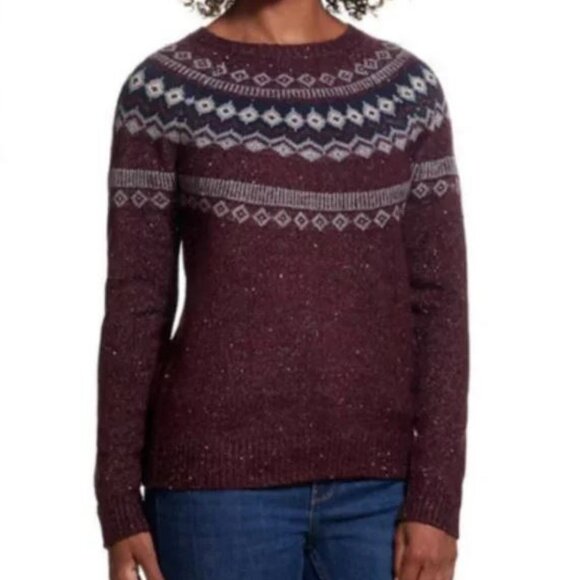 Weatherproof Plum Fair Isle Sweater - Picture 1 of 7